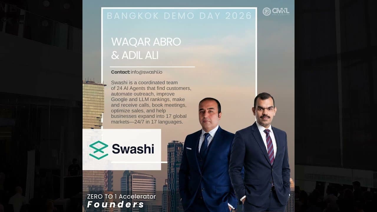 Swashi Live Pitch on Stage — Bangkok Demo Day